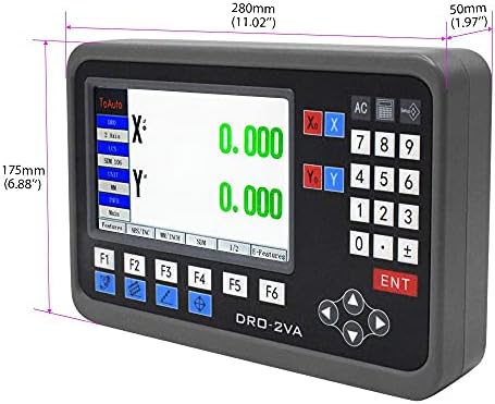 TOAUTO Digital Readout 2 Axis 3 Axis DRO Display Linear Scale 100~1000mm Precision 5um for Bridgeport/Knee Milling Lathe EDM Mill Machine (2 Axis DRO-LCD)