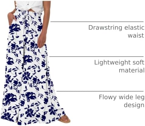 BTFBM Wide Leg Flowy Palazzo Pants for Women