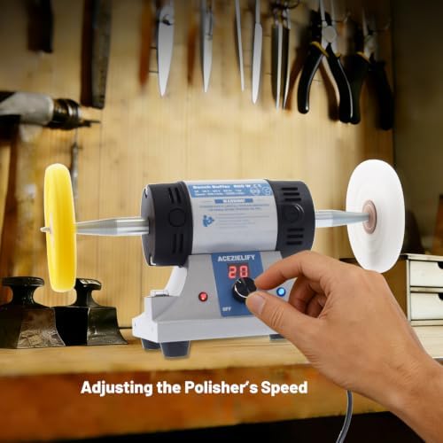 800W Jewelry Polisher, Variable Speed Bench Polishing Machine