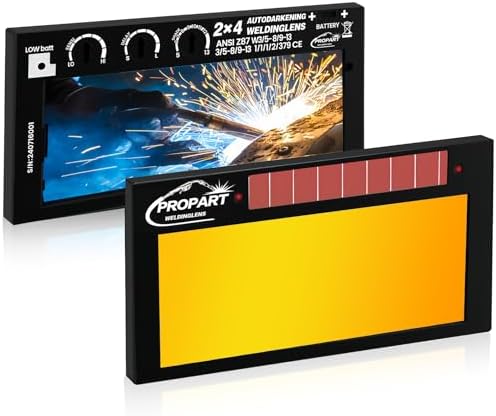 2×4.25 Auto Darkening Welding Lens - Shade 5-13 Adjustability | Blue Puddle Welding Lens | Ideal for Pancake & Pipeliner Welding Hoods | Welding Lens 2×4 1/4 (Gold)