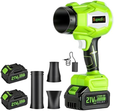 Leaf Blower Cordless Electric Blower Cordless with 2 X 4.0Ah Batteries and Charger for Yards, Garages, Lawns
