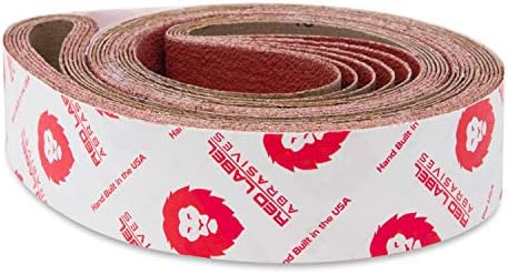 Red Label Abrasives 2 X 42 Inch Knife Sharpening Sanding Belts - Premium Ceramic - Coarse Grits - 6 Pack Assortment for Knife Making, Sharpening, and Metal Working