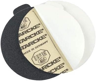 Starcke 5 inch Sanding Discs Round Sand Paper Discs 400 Grit, 25 Pack Black Silicon Carbide Sanding Disc, Adhesive PSA Tab Orbital Sander Pads for Wood, Glass, Metal, Concrete & Composites, Wet & Dry
