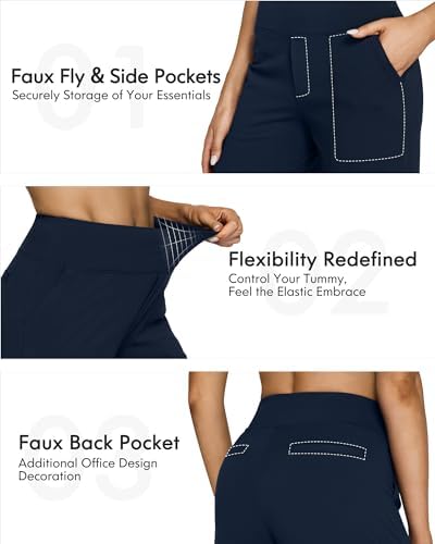 G4Free Yoga Pants for Women Wide Leg Pants with Pockets High Waisted