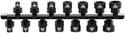 ARES 29018 14-Pc 3/8in Metric Nano Sockets, Low Profile, w/Rail | Impact grade sockets offer greater clearance than typical shallow sockets