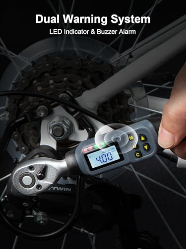 GROWNEER Digital Torque Wrench, 1.1-22.1 Ft-lbs/1.5-30 Nm, 1/4'' Drive Inch Pound Torque Wrench with Buzzer & LED Indicator, Electronic Wrench Set with Bits & Sockets for Gunsmithing Bike Motorcycle