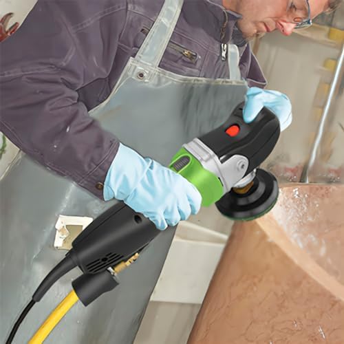 800W Electric Wet Stone Polisher 4'' Variable Speed Grinder Buffing Machine, Countertop Concrete Polisher with 7PCS Diamond Polishing Pads for Granite, Tile, Cement Floor