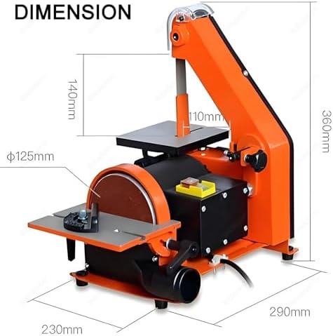 Belt Sander Knife Sharpener for Curved and Angled Sanding,Belt and Disc Sanding Workstation,0°-45° Sanding Angle Adjustable,Bench Polisher for Metal,Plastic,and Wood Sanding