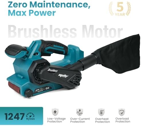 Cordless Brushless Belt Sander Compatible with Makita 18V Battery