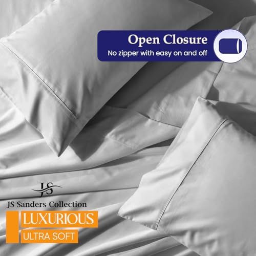 JS Sanders AFT Berth Boat Sheet 3 Pcs 600 TC Egyptian Cotton,Silver