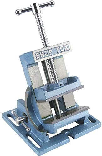 Shop Fox Angle Vise, 4-1/8-Inch Wide, 3-3/4-Inch Capacity, Silver/Blue