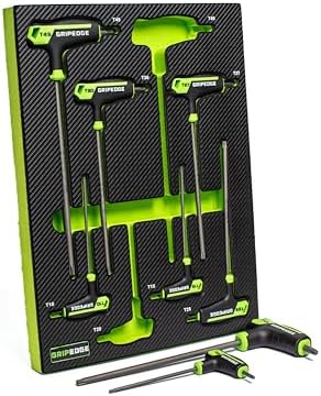 Grip Edge 8-PC STAR T-Handle Driver Set | Sizes - T10, T15, T20, T25, T27, T30, T40, T45| Made With S2 Steel | Includes Premium EVA Foam Tray|
