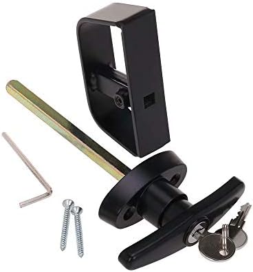 6" T-Handle Shed Door Lock Handle with Lock Keyed Alike Garage t Handle Shed Latch Hardware Locking Handle Lock with 4 Keys & Allen Wrench 1kit