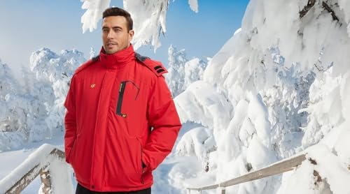 QPNGRP Mens Waterproof Ski Snowboard Jacket Winter Windproof Snow Coat
