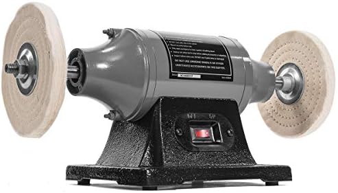 XtremepowerUS 6" Bench Buffer Polisher, 1/2 HP Bench Polishing Machine, Heavy-Duty Metal Buffer Grinder with Dual Buffing Wheels for Stainless Steel, Aluminum, Chrome & Automotive Parts