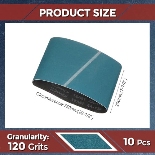 10 Pcs Sanding Belts 7-7/8 x 29-1/2 Inch 120 Grit Zirconia