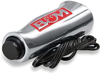 B&M 80658 Brushed Aluminum T-Handle Shifter Grip with Button and SAE Thread Inserts