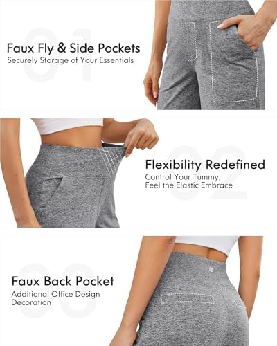 G4Free Yoga Pants for Women Wide Leg Pants with Pockets High Waisted