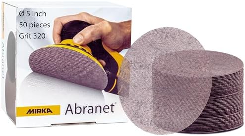Mirka Abranet Sanding Mesh Discs 320 Grit 5 Inch Hook and Loop