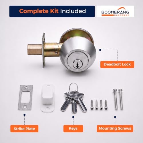 Boomerang DB7431 Heavy-Duty Designer Commercial Deadbolt Lock, 5-Pin