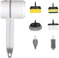 ScrubNinja Electric Spin Scrubber,Cordless Household Cleaning Brush with 4 Replaceable Heads (white2)