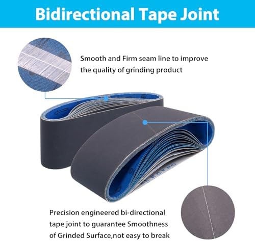 3 x 18 Inch Silicon Carbide Sanding Belts, 15 Pack