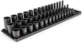 TEKTON 3/8 Inch Drive Impact Socket Set, 45-Piece | SID91124 | (1/4 - 1 in.), Shallow, Semi-Deep, and Deep, 12-Point, Socket Rail