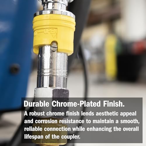 Koike Welding Inert Couplers, Equipment to Hose, Safe Welding Disconnect, Single Push Secure Locking System.