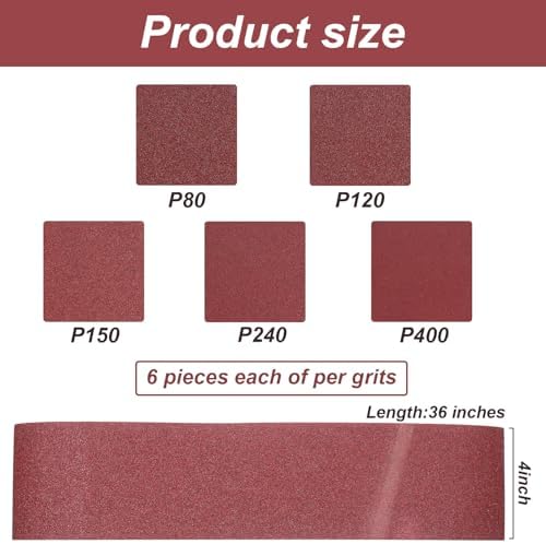 Blulu 66 Pieces 4 x 36 in Sanding Belts and 6 in Self-Adhesive Discs Set