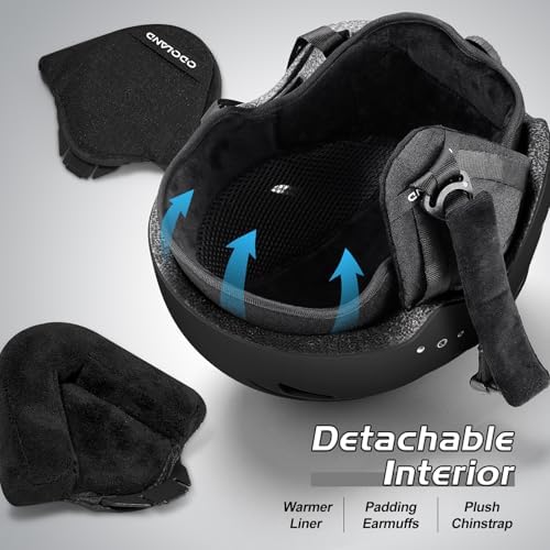 Odoland Ski Helmet with 2-in-1 Visor Goggles, Lightweight for Men Women