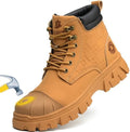 KELODON Waterproof Steel Toe Boots For Men 6 Inch Leather Steel Toe Shoes Non Slip Resistant Safety Work Boots Indestructible Lightweight Construction Boot