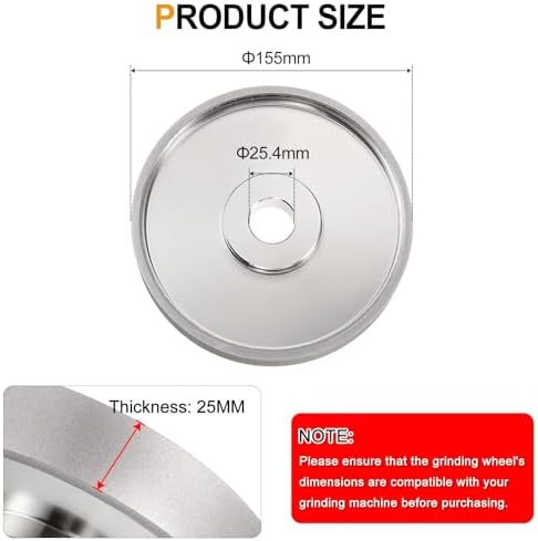 HARFINGTON Diamond Lapidary Wheel 6 Inch x 1 Inch Arbor Hole 400 Grit Grinding Wheels for Stone, Marble, Glass, Ceramics, Crystal, Carbide, Steel