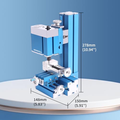 XENDOLL Mini Milling Machine for Hobby & STEM Education — 36W Desktop Mill for Wood, Soft Metal&Plastic,Compact Benchtop Workshop Tool