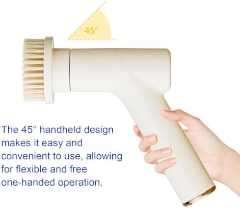 Electric Spin Scrubber, IPX5 Waterproof Power Shower Scrubber with Long Handle, 2 Speeds Cordless Cleaning Brush for Bathroom Bathtub,Telescopic Version