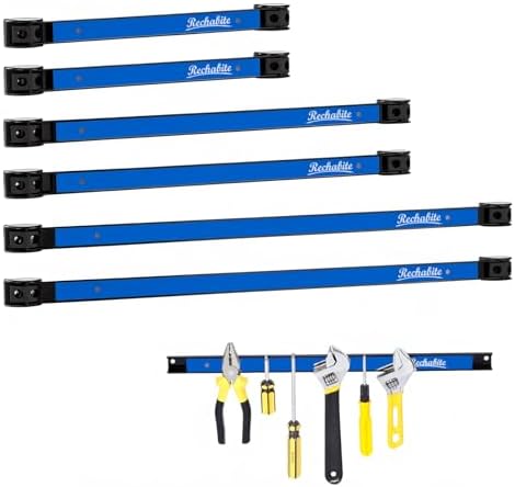 12" 18" 24" Magnetic Tool Holder Strip, Blue Magnet Bar, Metal Tool Organizer Rack for Garage Organization, Easy To Install in Workshop, Mounting Screws Included