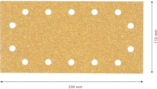 Bosch Professional 50x Expert C470 Sandpaper (for Hardwood, Paint on Wood, 115x230 mm, Grit 40, Accessories Orbital Sander)