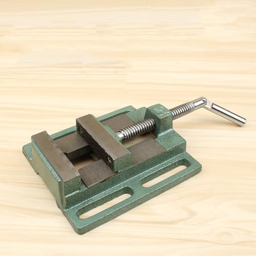 Toddmomy 3 Inch Cast Iron Drill Press Vise Bench Clamp for Woodworking and Milling Table Vise Small Workholding Device Compatible with Drilling Machines Random Color