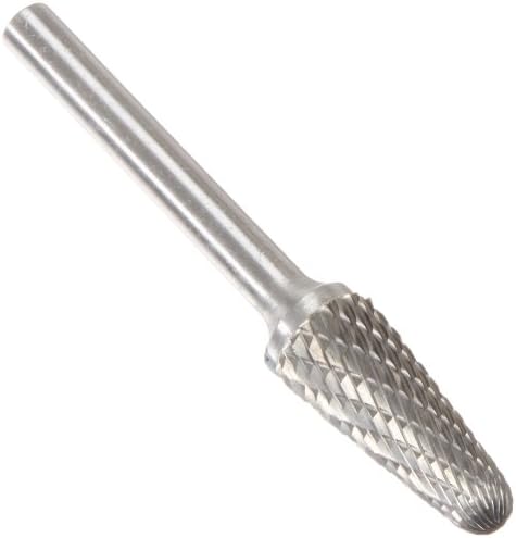 Drill America SL-4 Carbide Burr/Rotary File Cone Double Cut for Die Grinder 1/2" Dia. x 1 1/8" Cut Length with 1/4" Shank and 3" Overall Length, DUL Series