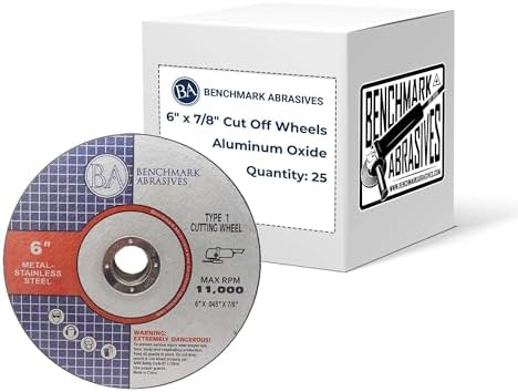Benchmark Abrasives 6" Aluminum Oxide Type 1 Cut Off Wheels, 25-Count