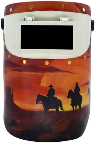 WoahBros Flip-Up Welding Helmet | Sugar Scoop Welding Hood | Fits 2x4 Cheater Lens (Not Included) | Western
