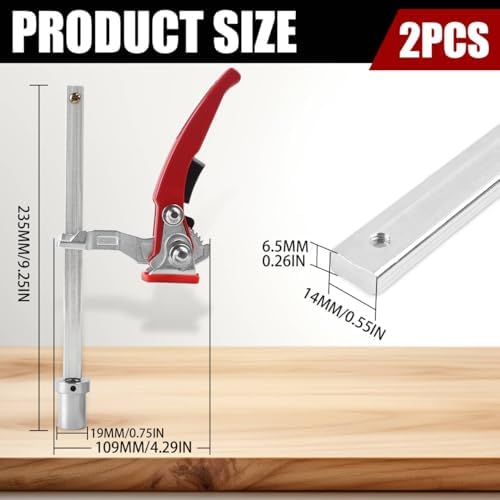 2 Pack Woodworking Quick Ratchet Bench Dog Clamps, Heavy Duty Hold Down Clamps for MFT Tables, Workbench Accessories for Wood Carving Routing Sanding