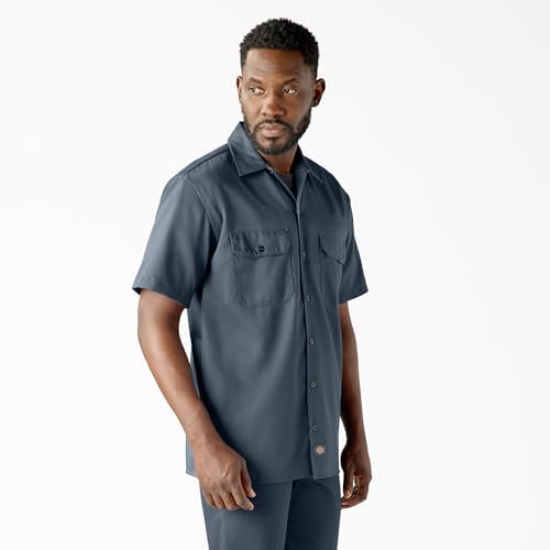 Dickies Men’s Short Sleeve Work Shirt – Durable Twill Button Down Shirts for Men, Lightweight Uniform for Daily Wear