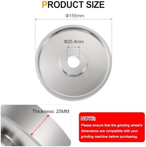 HARFINGTON Diamond Lapidary Wheel 6 Inch x 1 Inch Arbor Hole Grit: 1800 Grinding Wheels for Stone, Marble, Glass, Ceramics, Crystal, Carbide, Steel