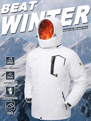 QPNGRP Mens Waterproof Ski Snowboard Jacket Winter Windproof Snow Coat