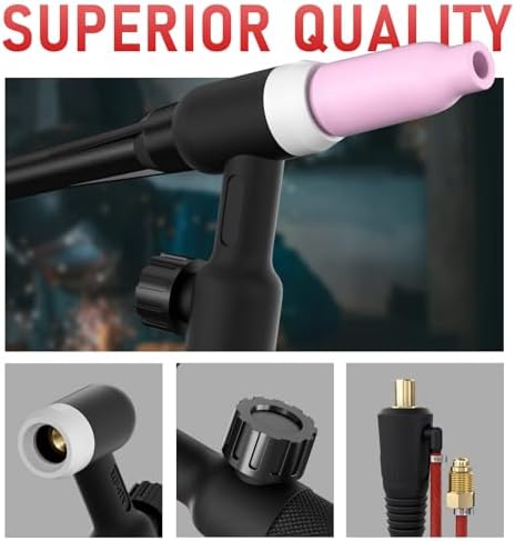 YESWELDER TIG Torch, TIG Welding Torch WP-17V 13 ft 150A 35-50mm² Air