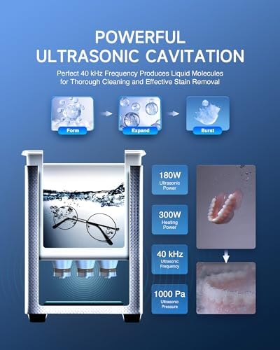 CREWORKS 6L Digital Sonic Cleaning Machine - 180W 40kHz Ultrasonic Washer