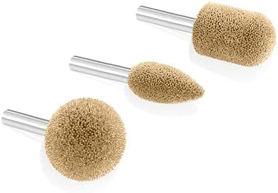 Kutzall 3-Piece Rotary Burr Kit - 1⁄4" Shaft, Fine - Wood Carving Bits for Bosch, DeWalt, Milwaukee Tools - Structured Tungsten Carbide