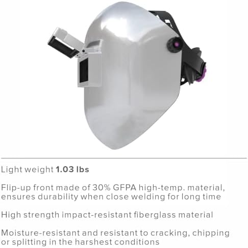 Tefuawe Flip Up Chopped Fiberglass Sugar Scoop Welding Helmet, Medium Cut top and Bottom Sugar Scoop Pipeline Welding Hood