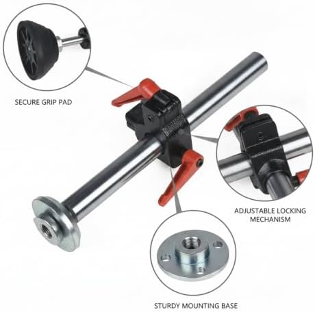 Iron Panel Saw Hold-Down Clamp for Woodworking, Horizontal Workholding Device Secures Large Sheets for Straight Cuts, Black Finish