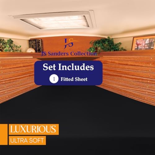 JS Sanders XL V Berth Boat Sheet 1 Pcs 600 TC Egyptian Cotton, Black